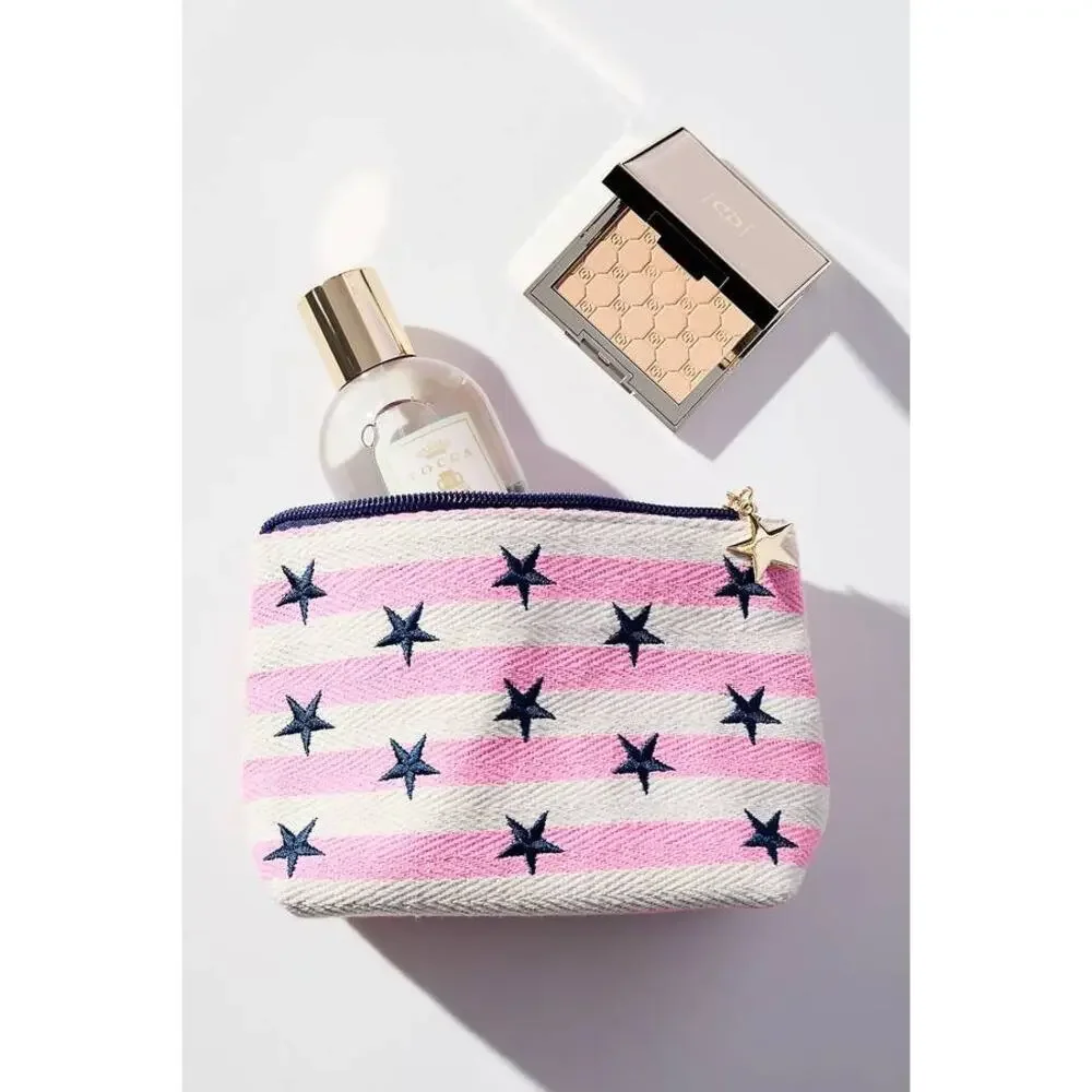 Shiraleah Morgan Stars Small Zip Pouch NWT Coastal Grandmother Nautical Beach
